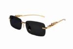 PIRASO Rectangular Black lens & Gold Frame Sunglass For Men & Women-PAI GOLDEN BLACK