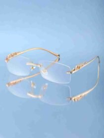 PIRASO Rectangular Clear lens & Golden Frame Sunglass For Men & Women-PAI GOLDEN CLEAR